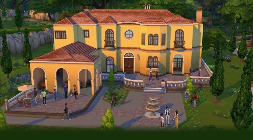 3 NEW PICTURES OF HOMES AND BUILD MODE
The first picture is very similar to this one, but there are more Sims on the lot. The second picture shows two sets of mission style furniture.