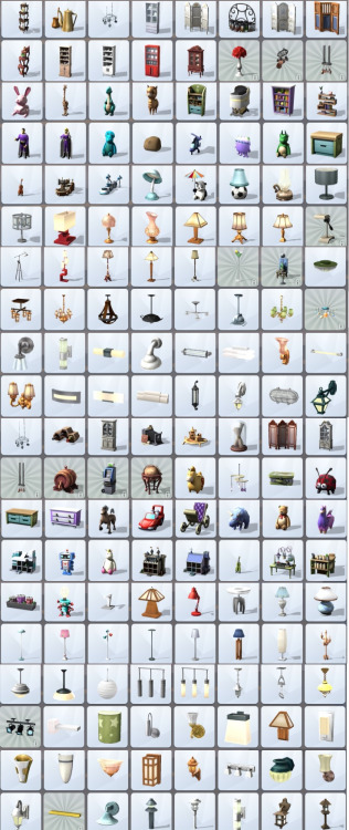 honeywellsims4news:
THE SIMS 4: BUY CATALOG
Ehaught58 compiled all of the buy objects ? except some of the showers and tubs ? and shares them on the Sims 3 forums.  
Full Sized Images:  1 | 2 | 3 | 4 | 5
Here you go! All of the objects in the Buy Mode. I did not have enough time or space to get the Build Mode objects due to time constraints? sorry. Look them over and if you have any questions about them, I will do my best to answer.
I noticed that I missed a row when I was copying. It contained most of the showers and tubs. I was pressed for time and in a hurry when I threw this together, so I am sorry for missing that row?.. ?Sims 4 Buy Objects?Screenshots of ALL of them!!!! by ehaught58
You might also be interested in Ed?s Sims 4 Creator?s Camp post on build mode too ? lots of beautiful houses!
CREATOR?S CAMP ALBUM
