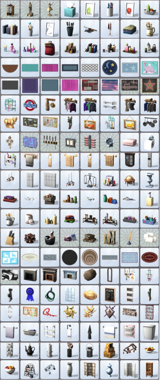 honeywellsims4news:
THE SIMS 4: BUY CATALOG
Ehaught58 compiled all of the buy objects ? except some of the showers and tubs ? and shares them on the Sims 3 forums.  
Full Sized Images:  1 | 2 | 3 | 4 | 5
Here you go! All of the objects in the Buy Mode. I did not have enough time or space to get the Build Mode objects due to time constraints? sorry. Look them over and if you have any questions about them, I will do my best to answer.
I noticed that I missed a row when I was copying. It contained most of the showers and tubs. I was pressed for time and in a hurry when I threw this together, so I am sorry for missing that row?.. ?Sims 4 Buy Objects?Screenshots of ALL of them!!!! by ehaught58
You might also be interested in Ed?s Sims 4 Creator?s Camp post on build mode too ? lots of beautiful houses!
CREATOR?S CAMP ALBUM
